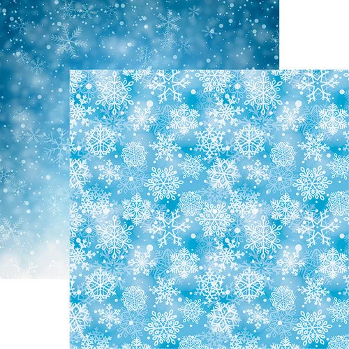 Reminisce - Snowflake Ridge Collection - 12 x 12 Double Sided Paper - Falling Snow 1 Reminisce - Snowflake Ridge Collection - 12 x 12 Double Sided Paper - Falling Snow
