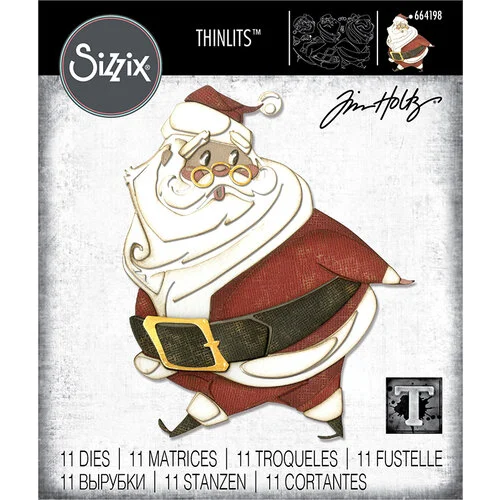 Sizzix - Tim Holtz - Thinlits Dies - Vault Jolly St. Nick 1 Sizzix - Tim Holtz - Thinlits Dies - Vault Jolly St. Nick
