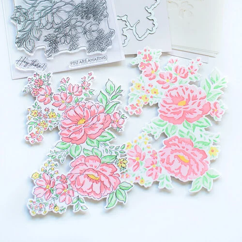 Pinkfresh Studio - Clear Photopolymer Stamps - Lush Peonies
