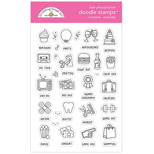 Doodlebug Design - All Occasion Collection - Clear Photopolymer Stamps - Everyday