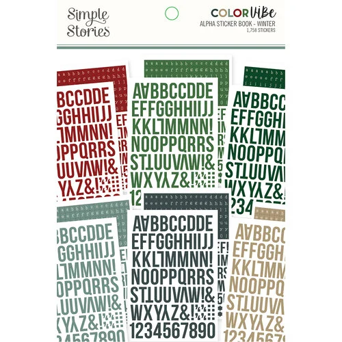 Simple Stories - Color Vibe Collection - Sticker Book - Alphabet - Winter