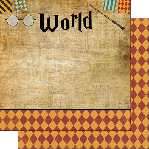 Scrapbook Customs - Wizarding World Collection - 12 x 12 Double Sided Paper - Right 1 Scrapbook Customs - Wizarding World Collection - 12 x 12 Double Sided Paper - Right