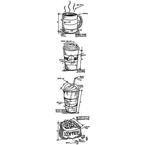 Stampers Anonymous - Tim Holtz - Cling Mounted Rubber Stamp Set - Mini Blueprint Strip - Fresh Brewed 1 Stampers Anonymous - Tim Holtz - Cling Mounted Rubber Stamp Set - Mini Blueprint Strip - Fresh Brewed