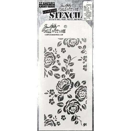 Stampers Anonymous - Tim Holtz - Layering Stencil - Roses 1 Stampers Anonymous - Tim Holtz - Layering Stencil - Roses