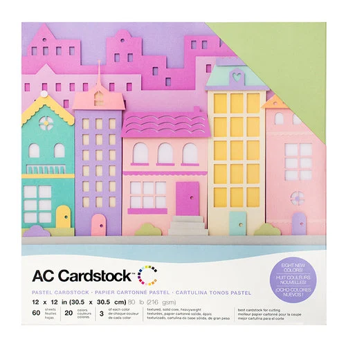 American Crafts - 12 x 12 Cardstock Pack - 60 Sheets - Pastels
