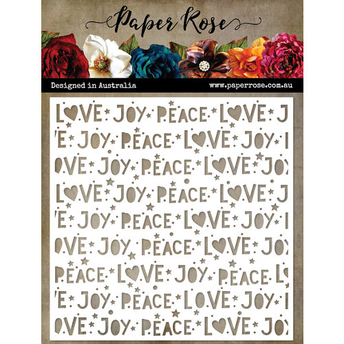 Paper Rose - 6 x 6 Stencils - Peace Love Joy