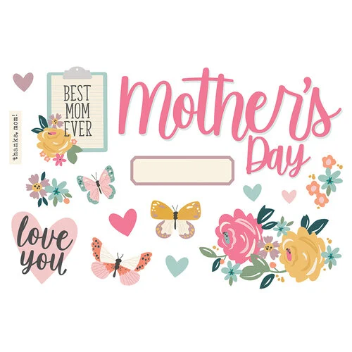 Simple Stories - Simple Pages Collection - Page Pieces - Mother's Day