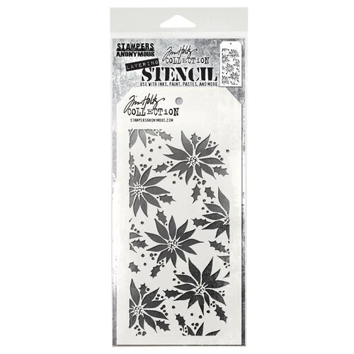 Stampers Anonymous - Tim Holtz - Layering Stencil - Poinsettia 1 Stampers Anonymous - Tim Holtz - Layering Stencil - Poinsettia
