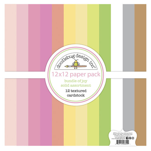 Doodlebug Design - Bundle of Joy Collection - 12 x 12 Paper Pack - Textured Cardstock Assortment 1 Doodlebug Design - Bundle of Joy Collection - 12 x 12 Paper Pack - Textured Cardstock Assortment