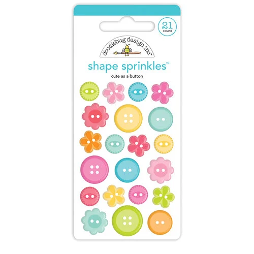 Doodlebug Design - Cute and Crafty Collection - Stickers - Shape Sprinkles - Enamel - Cute As A Button 1 Doodlebug Design - Cute and Crafty Collection - Stickers - Shape Sprinkles - Enamel - Cute As A Button