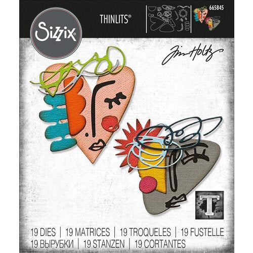 Sizzix - Tim Holtz - Thinlits Dies - Abstract Faces 1 Sizzix - Tim Holtz - Thinlits Dies - Abstract Faces