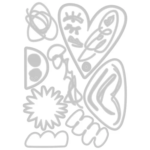 Sizzix - Tim Holtz - Thinlits Dies - Abstract Faces 2 Sizzix - Tim Holtz - Thinlits Dies - Abstract Faces