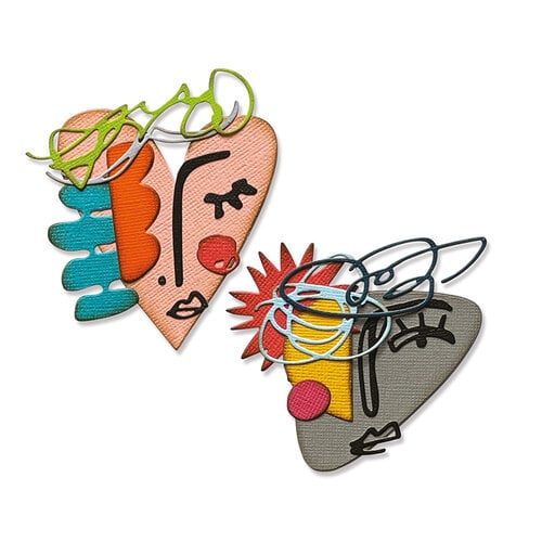 Sizzix - Tim Holtz - Thinlits Dies - Abstract Faces 3 Sizzix - Tim Holtz - Thinlits Dies - Abstract Faces