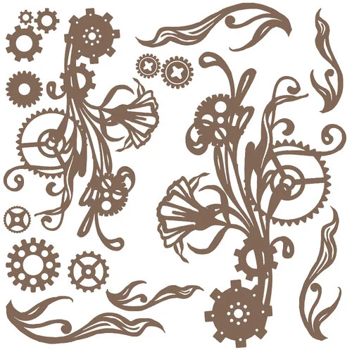 Prima - Finnabair Collection - Decorative Chipboard - Mechanical Flourishes 1 Prima - Finnabair Collection - Decorative Chipboard - Mechanical Flourishes
