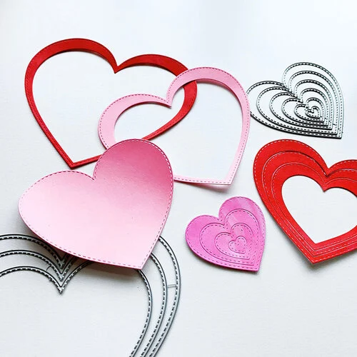 Catherine Pooler Designs - One Plus One Collection - Dies - Nested Stitched Hearts