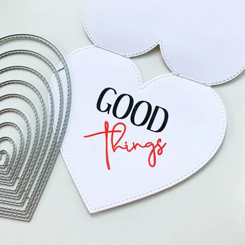 Catherine Pooler Designs - One Plus One Collection - Dies - Nested Stitched Hearts