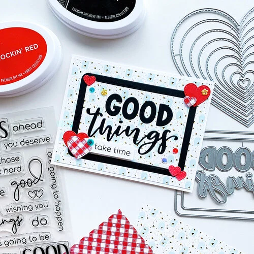 Catherine Pooler Designs - One Plus One Collection - Dies - Nested Stitched Hearts