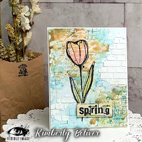 Visible Image - 6 x 6 Stencil - Distressed Brick