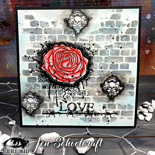 Visible Image - 6 x 6 Stencil - Distressed Brick