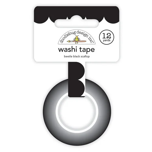 Doodlebug Design - Monochromatic Collection - Washi Tape - Beetle Black Scallop 1 Doodlebug Design - Monochromatic Collection - Washi Tape - Beetle Black Scallop