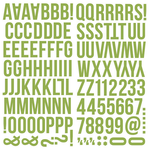 Simple Stories - Color Vibe Collection - 6 x 12 Foam Stickers - Alpha - Green