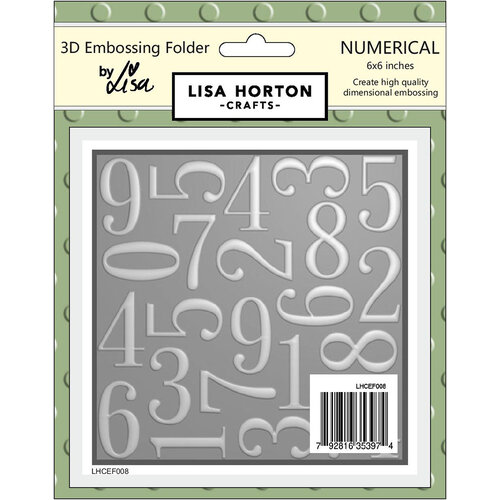 Lisa Horton Crafts - 3D Embossing Folder - Numerical 1 Lisa Horton Crafts - 3D Embossing Folder - Numerical
