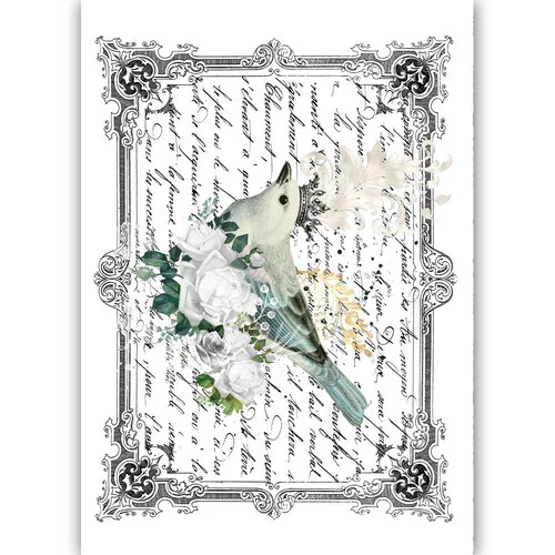 Dress My Craft - Transfer Me - Bird with Script 1 Dress My Craft - Transfer Me - Bird with Script