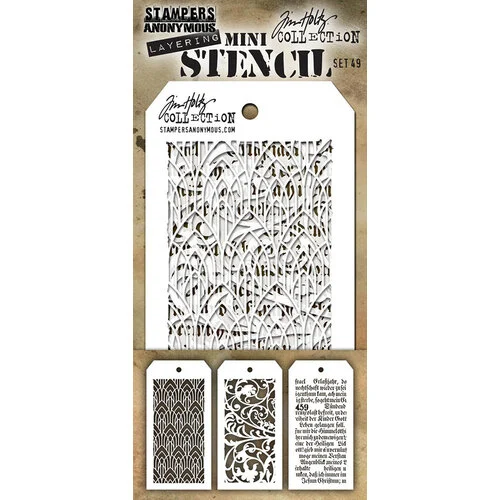 Stampers Anonymous - Tim Holtz - Layering Stencils - Mini Set 49 1 Stampers Anonymous - Tim Holtz - Layering Stencils - Mini Set 49