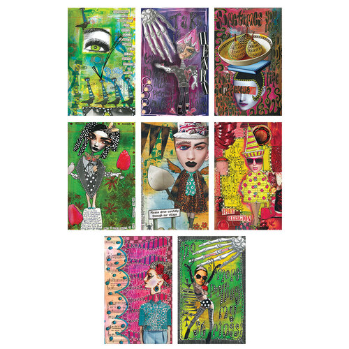 Ranger Ink - Dylusions Adhesive Canvas - Set 3 - 8 Sheets