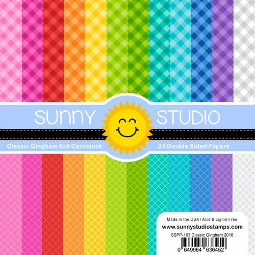Sunny Studio Stamps - 6 x 6 Paper Pack - Classic Gingham 1 Sunny Studio Stamps - 6 x 6 Paper Pack - Classic Gingham
