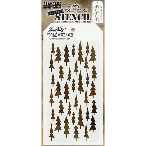 Stampers Anonymous - Tim Holtz - Christmas - Layering Stencils - Tree Lot