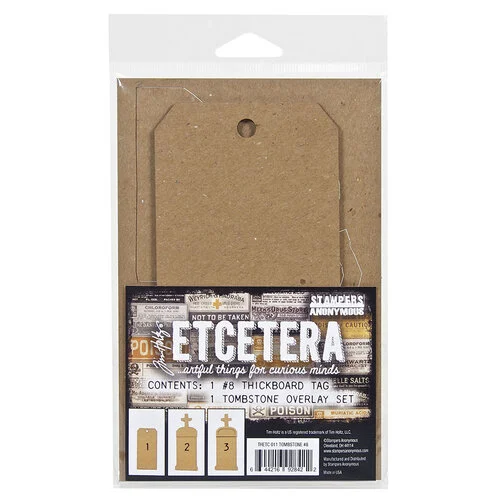 Stampers Anonymous - Tim Holtz - Thickboard - 8 Tag with Tombstone Overlay Set 1 Stampers Anonymous - Tim Holtz - Thickboard - 8 Tag with Tombstone Overlay Set
