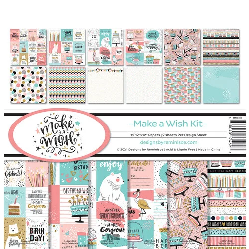 Reminisce - Make A Wish Collection - 12 x 12 Paper Pack 1 Reminisce - Make A Wish Collection - 12 x 12 Paper Pack