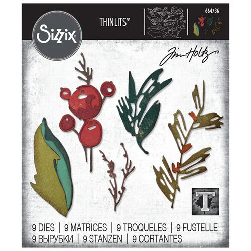 Sizzix - Tim Holtz - Thinlits Dies - Holiday Brushstroke 1 Sizzix - Tim Holtz - Thinlits Dies - Holiday Brushstroke