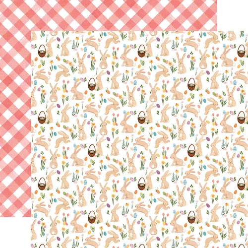 Echo Park - My Favorite Easter Collection - 12 x 12 Double Sided Paper - Cottontail