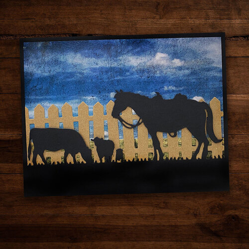 Paper Rose - Dies - Horse & Cows Border