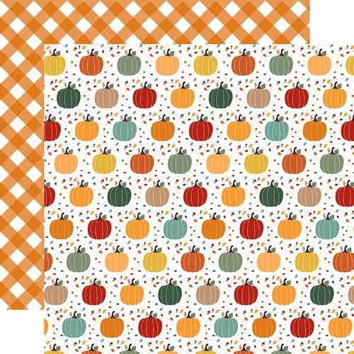 Echo Park - Happy Fall Collection - 12 x 12 Double Sided Paper - Pumpkin Spice