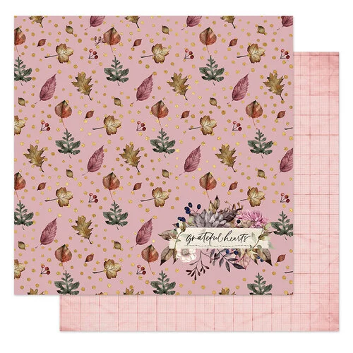 Prima - Hello Pink Autumn Collection - 12 x 12 Double Sided Paper - Grateful Hearts 1 Prima - Hello Pink Autumn Collection - 12 x 12 Double Sided Paper - Grateful Hearts