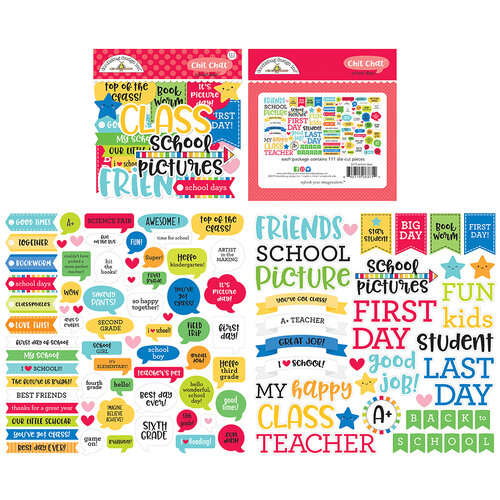 Doodlebug Design - School Days - Chit Chat - Die Cut Cardstock Pieces