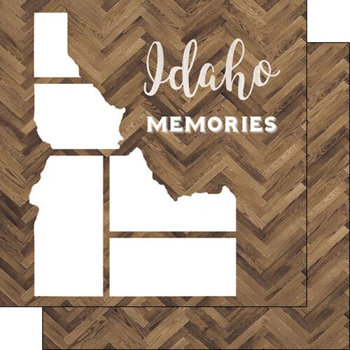 Scrapbook Customs - 12 x 12 Specialty Papers - Laser Photo Overlay - Idaho