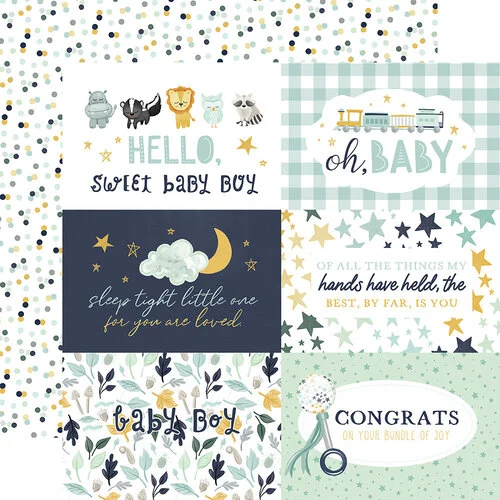 Echo Park - It's A Boy Collection - 12 x 12 Double Sided Paper - 4 x 6 Journaling Cards 1 Echo Park - It's A Boy Collection - 12 x 12 Double Sided Paper - 4 x 6 Journaling Cards