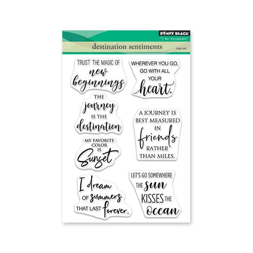 Penny Black - Clear Photopolymer Stamps - Destination Sentiments 1 Penny Black - Clear Photopolymer Stamps - Destination Sentiments