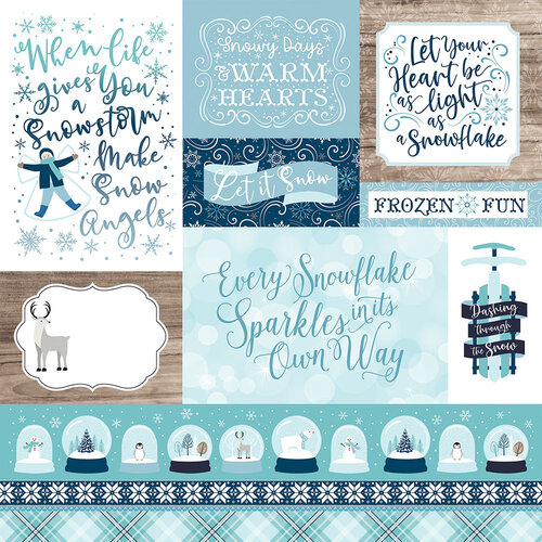 Echo Park - Winter Magic Collection - 12 x 12 Double Sided Paper - Multi Journaling Cards