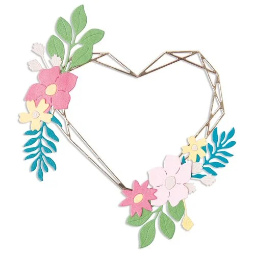 Sizzix - Thinlits Dies - Floral Geo Heart 3 Sizzix - Thinlits Dies - Floral Geo Heart