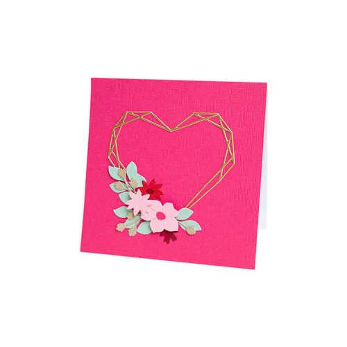 Sizzix - Thinlits Dies - Floral Geo Heart 4 Sizzix - Thinlits Dies - Floral Geo Heart