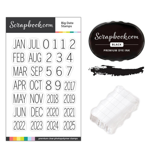 Scrapbook.com - Clear Photopolymer Stamp Set - Big Date Stamp Bundle 1 Scrapbook.com - Clear Photopolymer Stamp Set - Big Date Stamp Bundle