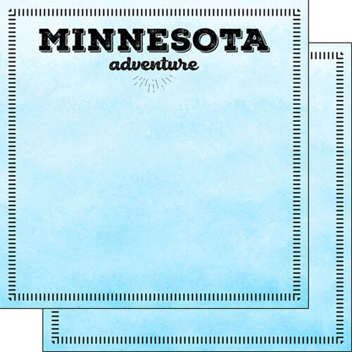 Scrapbook Customs - Postage Adventure Collection - 12 x 12 Double Sided Paper - Minnesota 1 Scrapbook Customs - Postage Adventure Collection - 12 x 12 Double Sided Paper - Minnesota