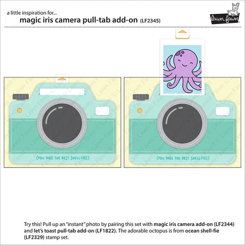 Lawn Fawn - Lawn Cuts - Dies - Magic Iris Camera Pull Tab Add-On