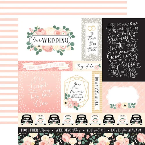 Echo Park - Wedding Collection - 12 x 12 Double Sided Paper - Journaling Cards 1 Echo Park - Wedding Collection - 12 x 12 Double Sided Paper - Journaling Cards