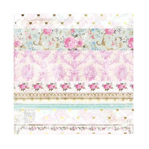 Prima - Avec Amour Collection - 12 x 12 Double Sided Paper - Together Forever
